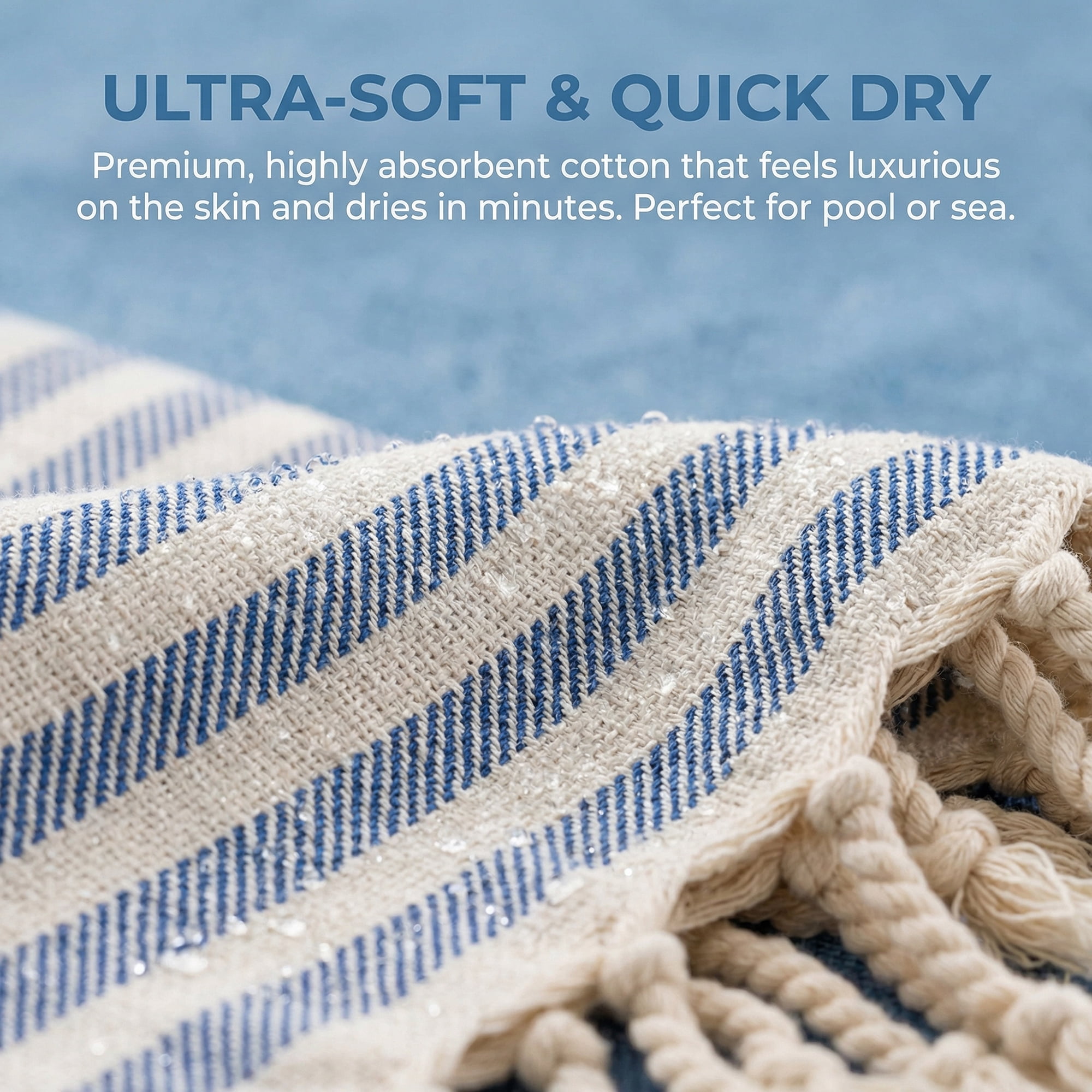 Unique Bargains 2 Pack Soft Sand Free Quick Dry Turkish Towel Blue/Yellow 71"x40"