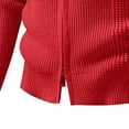 thumbnail image 5 of Miluxas Mens Zip Up Cardigan Sweater Slim Fit Casual Full Zip Sweaters Knit Stand Collar Cardigans Red XL(XL), 5 of 6