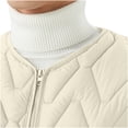 thumbnail image 3 of TFEOQRY Men's Winter Short Padded Coats Jacket Solid Color Added Thickness Plush Warm Long Sleeved Loose Zipper Thread Collar Jackets Beige, 3 of 8