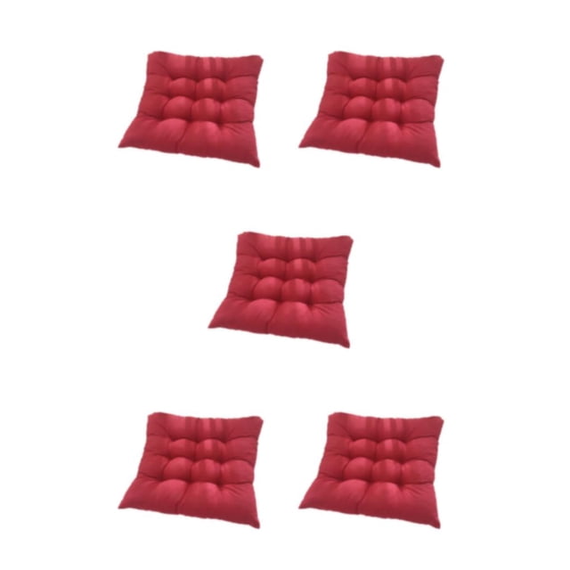 ZheElen Polyester Cotton Cushion With Strap Comfortable And Breathable No Slipping Polyester Fabric Is Comfortable Wine red 5Set