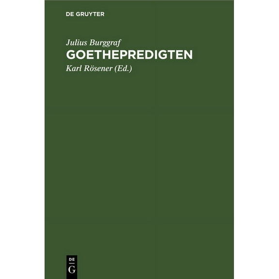 Goethepredigten (Hardcover)