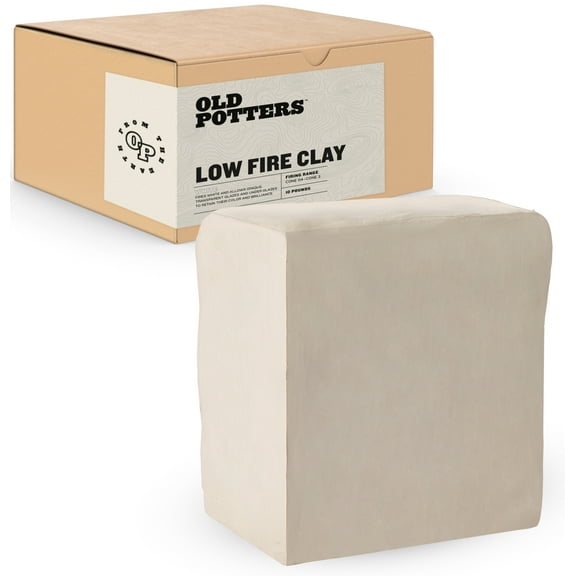 Old Potters Low Fire Clay, White – Ideal for Beginners & Professionals, Perfect for At-Home Pottery & DIY Crafts! 10 lbs