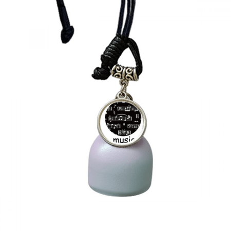 White Music Notes Bar Black Wind Chimes Bell Car Pendant