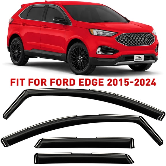 Voron Glass in-Channel Extra Durable Rain Guards for Ford Edge 2015-2024, Window Deflectors, Vent Window Visors, 4 Pieces - 220214