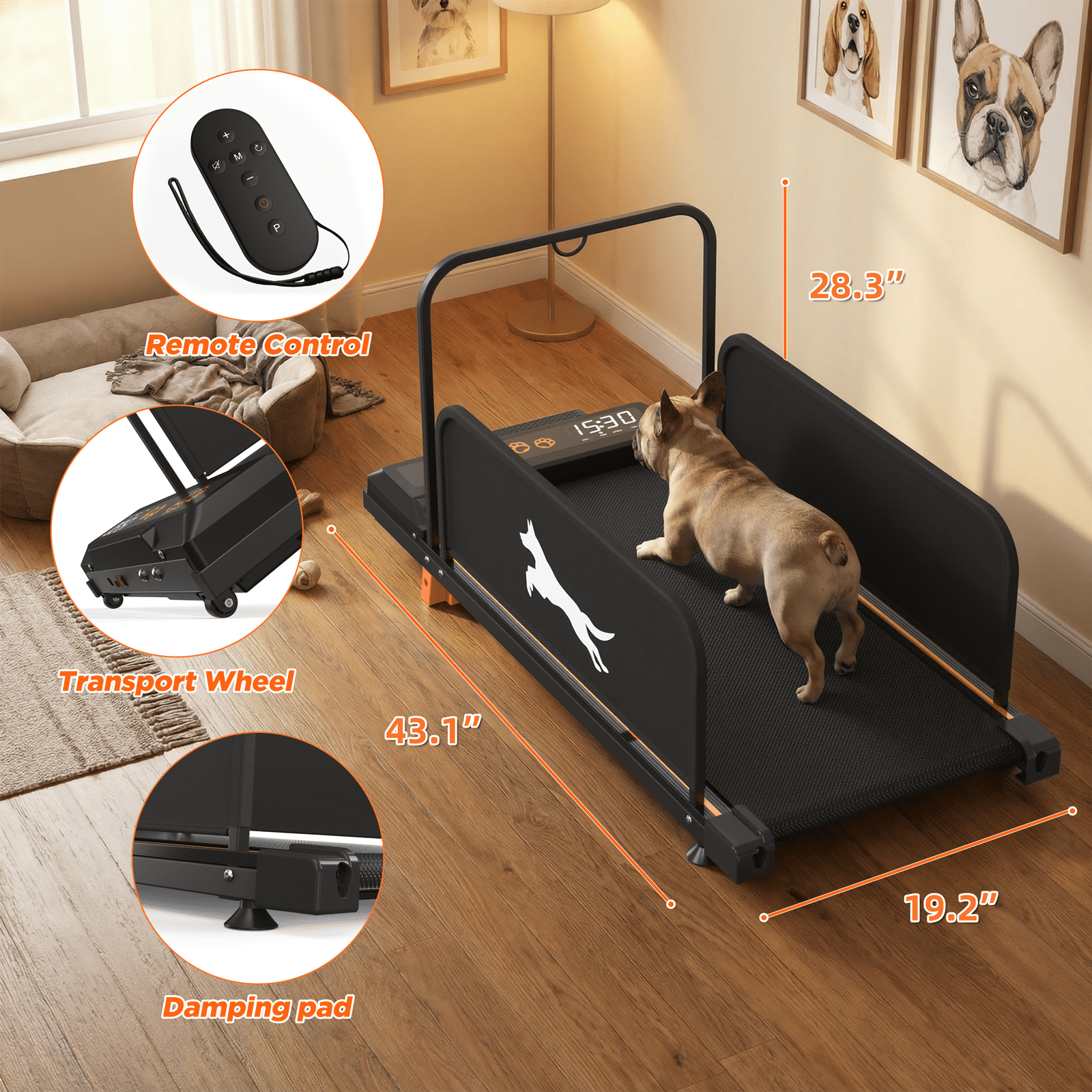 Mintazer 2-in-1 Pet & Human Treadmill, 2.5 HP Dog Treadmill with Remote Control & Incline, Black