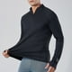 thumbnail image 1 of pstuiky camisas de manga larga para hombre, Camisa deportiva de manga larga con cuello alto, ligera, transpirable y de color liso con cremallera para hombre camisetas de hombre l, 1 of 9