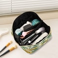 thumbnail image 5 of Iauyy Rhombus Cosmetic Bag with Handle Large Capacity Luxury Twill Travel Makeup Bag ,Milky White Background, 5 of 8