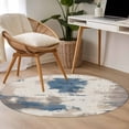 thumbnail image 4 of Round Rugs 3.3Ft, Brown Blue Round Area Rug Washable Indoor Throw Carpet, Vintage Abstract Art Modern Soft Non Slip Circle Rug for Laundry Room Patio Home Decor Aesthetic, 4 of 8