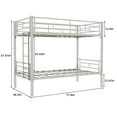 thumbnail image 2 of Netrum Twin over Twin Bunk Beds,Twin Bunk beds with Ladder & Guardrail,Metal Bunk Beds Frame with Bottom Storage Space for Adults Bedroom,Dorm,Guest Room,Silver, 2 of 7