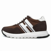 CMR CHAMARIPA Tallest Elevator Shoes - Elevator Shoes Sneakers Women's - Coffee Suede Sneakers 8cm / 3.15 Inches