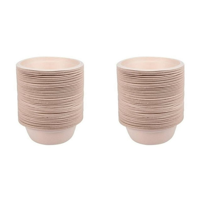 Tazón Desechable Biodegradable 350Ml 200 Piezas Tazones de Papel Reemplazo del Tazón de la Bolsa del Tazón Ecológico Hecho de el Azúcar Natural Tazón Apto para Microondas