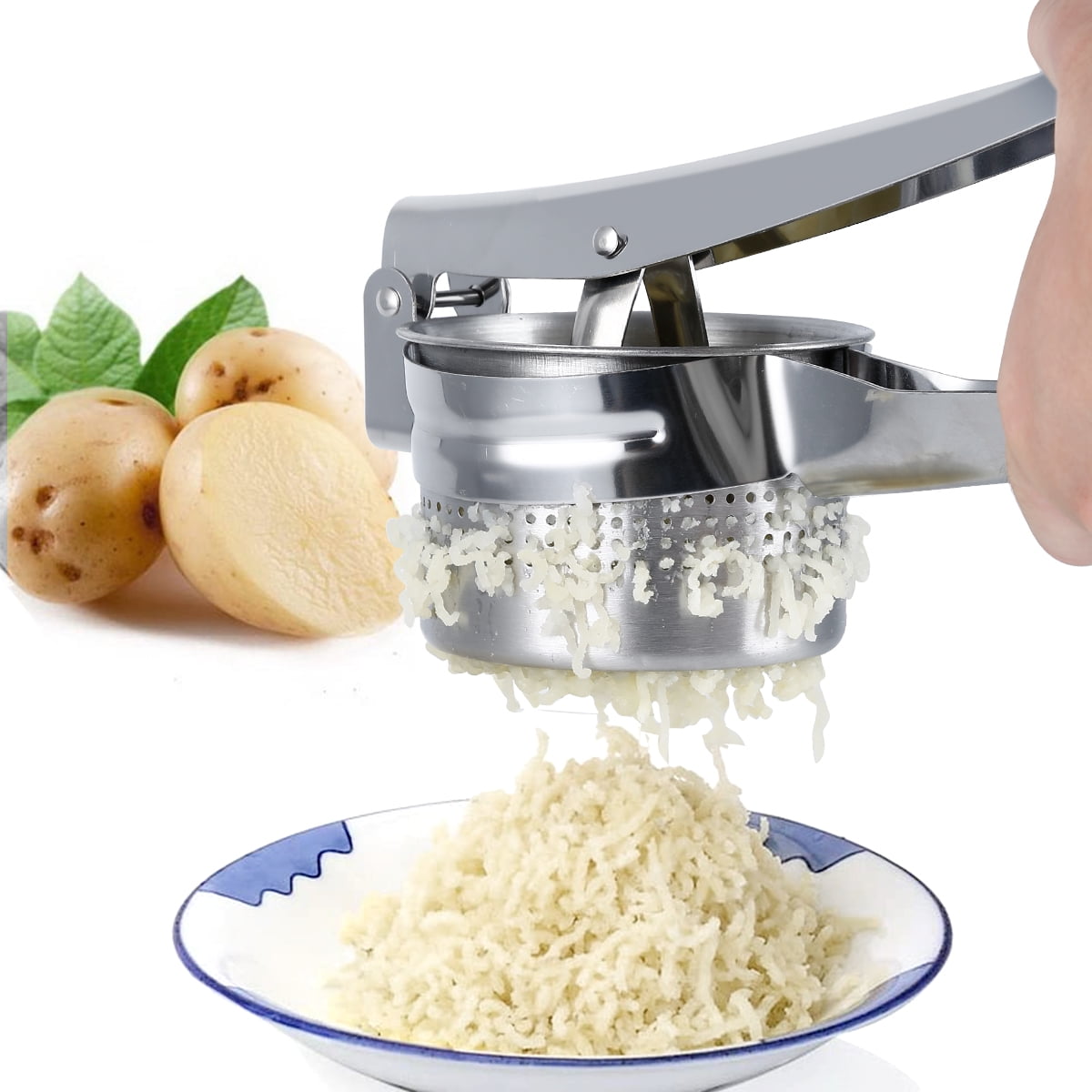 TC-Home Potato Masher, Potato Presser, Stainless Steel 304 Potato Ricer, Manual Juicer