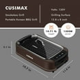 thumbnail image 4 of CUSIMAX Smokeless Grill Indoor Grill Electric Grill, 1800W Portable Korean BBQ Grill with Turbo Smoke Extractor Technology, Non-stick Removable Grill Plate, Great for Party, Brown, 4 of 7