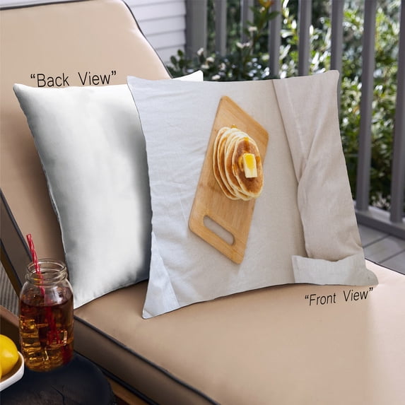 Ahgly Company Foods Pancake Outdoor Throw Pillow, 18 inch by 18 inch