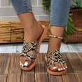 thumbnail image 2 of Ediodpoh Slippers Women's Large Size Flat Bottom Square Head Beach Slippers Womens Slippers Brown 9.5, 2 of 7
