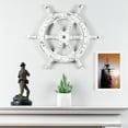 thumbnail image 4 of Nagina International Nautical Wooden Antique Vintage Captain's Ship Wheel - Pirate Home Decor Gifts - Nursery Wall Hangings (30 Inches, Antique White), 4 of 7