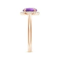 thumbnail image 3 of ANGARA Natural Round 1.7 ct Amethyst Cathedral Ring with Diamond Halo in 14K Rose Gold for Women (Size-8mm) | February Birthstone, Anniversary, Jewelry Gift for Women | Natural Amethyst Ring, 3 of 8