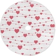 thumbnail image 1 of FMSHPON Valentine's Mother's Day Pink Hearts Xmas Christmas Tree Skirt Stand Mat for Holiday Party Decoration Indoor Outdoor 48 inches, 1 of 6