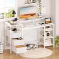 thumbnail image 2 of Ktaxon Manicure Table with Charging Station, Nail Makeup Desk, Storage Beauty Salon Workstation, Computer Desk White, 2 of 7