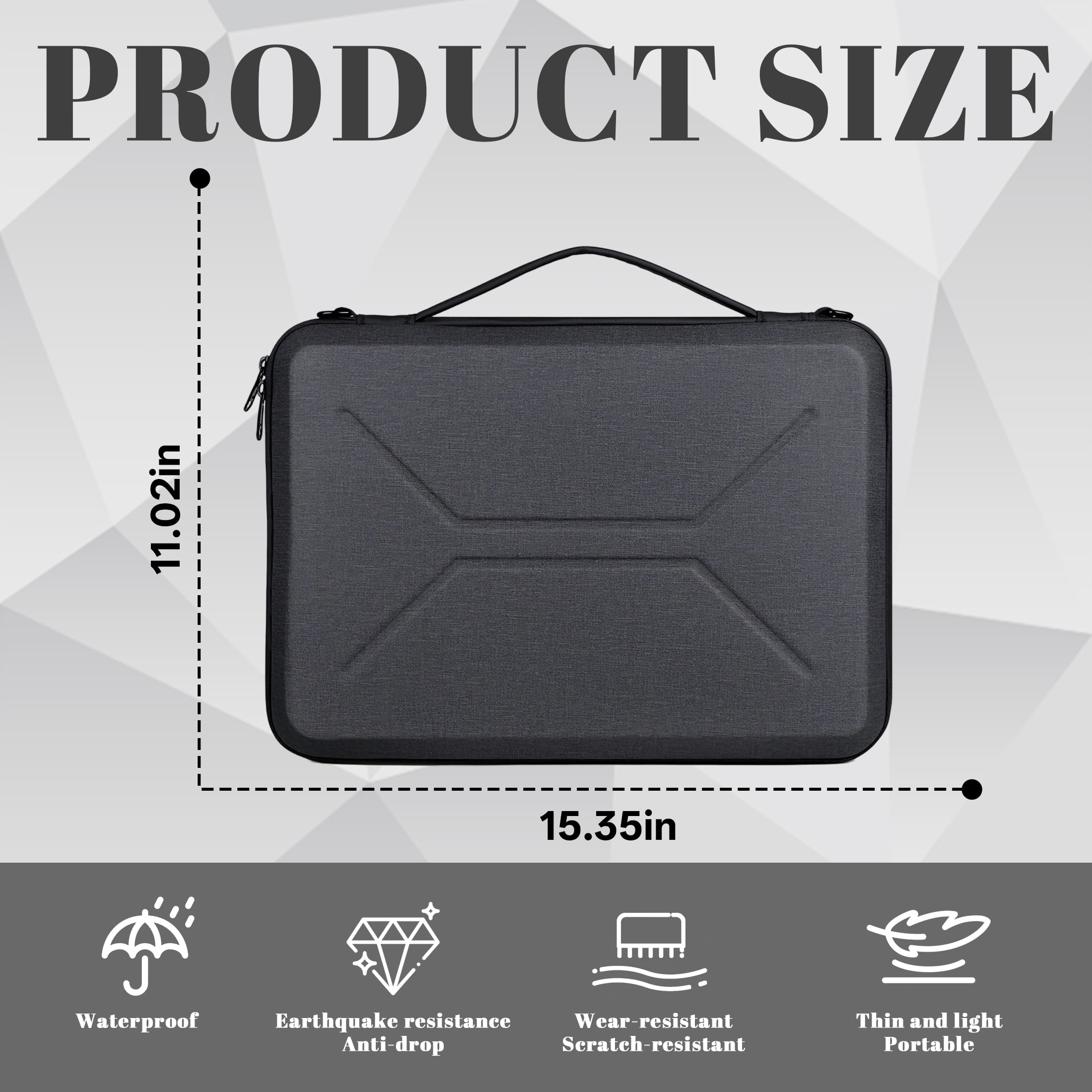 GASTROPOD 15-16 Inch Laptop Case,Eva Hard Shell&nbsp;Waterproof Laptop Sleeve,Multi-Pocket Compartmentalized Lining Computer Sleeve,Laptop Cover for Macbook Ipad HP