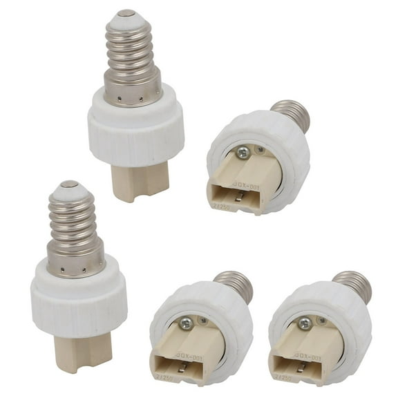Unique Bargains 5pcs E14 to G9 Extender Adapter Converter Lamp Bulb Socket Holder White