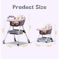 thumbnail image 7 of LHUAI, Foldable Baby High Chair, 4 in 1 Convertible High Chairs, With 5-Point Safety Harness, Adjustable Dining Tray & Backrest & Height, Easy To Clean Surface, For Babies And Toddlers, Purple, 7 of 7