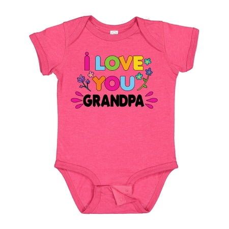 

Inktastic I Love You Grandpa with Flowers Gift Baby Girl Bodysuit
