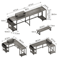 thumbnail image 6 of CELLOMOMO L-Shaped Adjustable and Reversible Shaekves Gaming Desk, Gray, 6 of 7