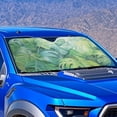 thumbnail image 2 of KUIFORTI Windshield Sun Shade Large UV Rays Sun Visor Shade, Palm Leaf Auto Front Windshield Sunshade for SUV, Truck, Van, Sedan, Hatchback, Car Folded Sun Shield Shade, Keeps Vehicle Cool, 2 of 5