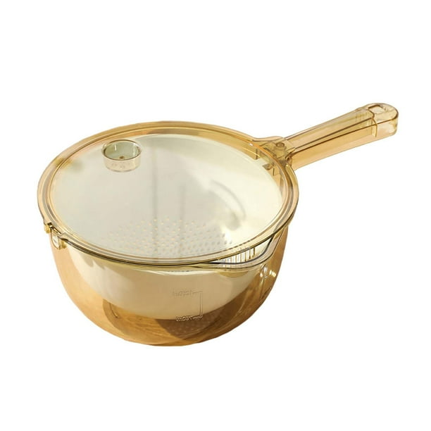 Pisexur Batería de cocina Cocina para lavar arroz, multifuncional, con asa, colador de arroz, cesta de drenaje para lavar frutas. para la cocina del hogar
