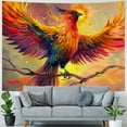thumbnail image 4 of Shiartex Fantasy Phoenix Bird Tapestry for Men, Red Anime Animal Hippie Tapestry Wall Hanging for Bedroom, Aesthetic Cool Tapestry Beach Blanket College Dorm Home Decor Painting, 4 of 6