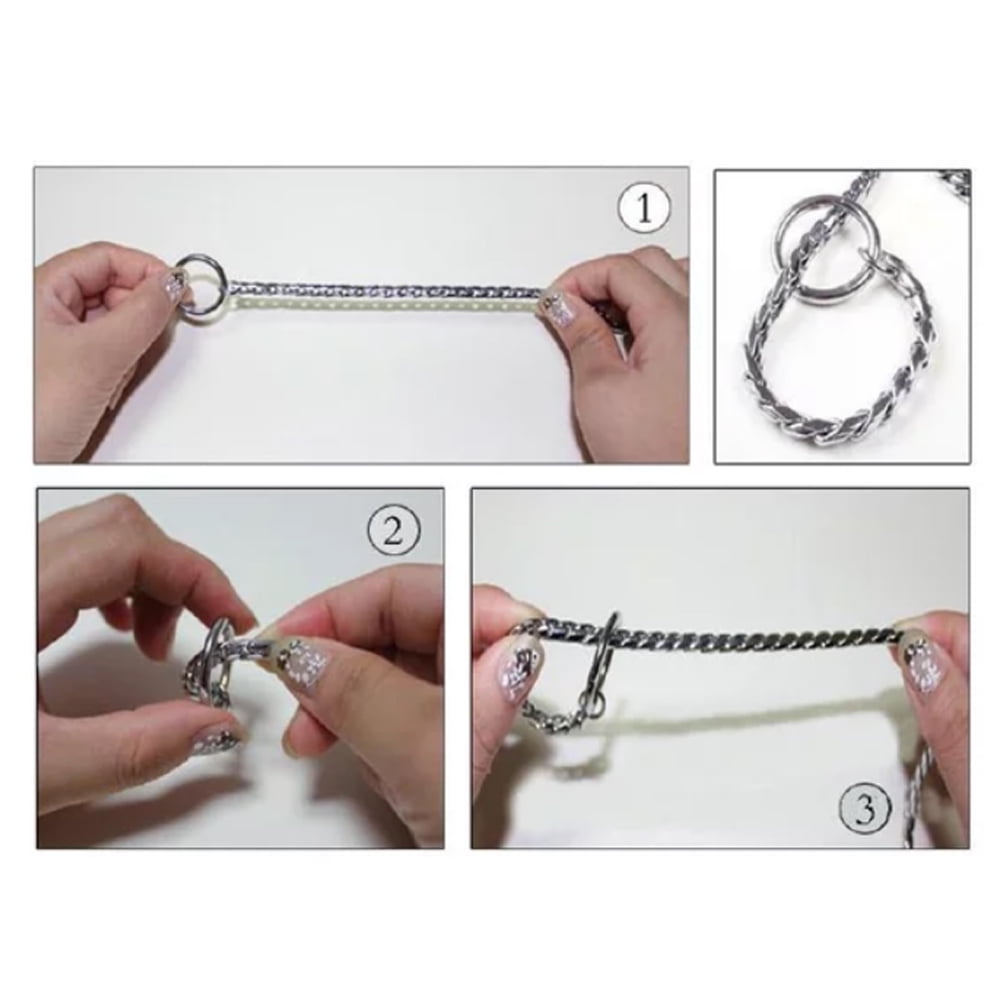 Mictong 27.5-inch stainless steel large dog collar, dog chain necklace, silver, 1 piece