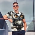 thumbnail image 4 of Yiaed Whimsical Owl On BranchPrint Men's Short Sleeve Polo Shirt,Golf Polo for Men Three-Button Golf Shirt Athletic Casual Collared T-Shirt- 3X-Large, 4 of 7