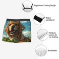 thumbnail image 3 of Gukieu Happy Dog In Flower Field Print Men's Boxer Briefs, High Elastic Moisture Wicking Boxer Briefs Underwear-Medium, 3 of 5