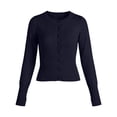 thumbnail image 6 of Lnmiateer Women Crew Neck Button Down Cropped Knit Cardigan Long Sleeve Lightweight Open Front Sweater Shrug Casual Summer Layering Outerwear, 6 of 6