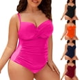 thumbnail image 6 of CHGBMOK Womens One Piece Swimsuits Ruched Tummy Control Front Cross Bathing Suits Plus Size Slimming Modest Swimwear, 6 of 6