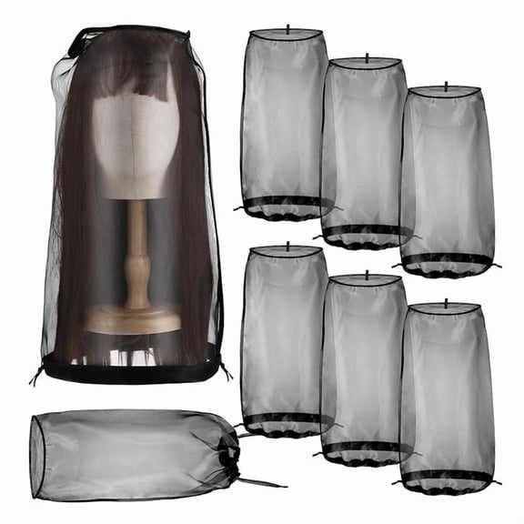 6 Pcs x Wig Storage Bags-Black