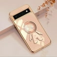 thumbnail image 2 of Compatible with Google Pixel 6a Case Silicone TPU Shockproof Google Pixel 6a Phone Case Plating Astronaut Cute Pattern TPU Cases with Ring (Google Pixel 6a, Apricot), 2 of 14