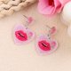 thumbnail image 1 of Pendientes colgantes de corazón de neón: pendientes llamativos de corazón hueco brillante para mujer Pendientes acrílicos ligeros de color neón de moda Los pendientes, 1 of 1