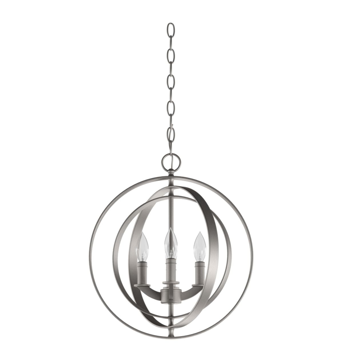 Progress Lighting Equinox 4-Light Foyer Pendant, Steel, Burnished Silver, No Shade