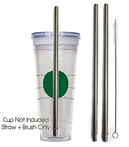 2qty Stainless Steel Drink for Hot & Cold Grande To-Go Drinking Tumbler Rambler Cups CocoStraw Starbx2+ Travel Mug Replacement Straws