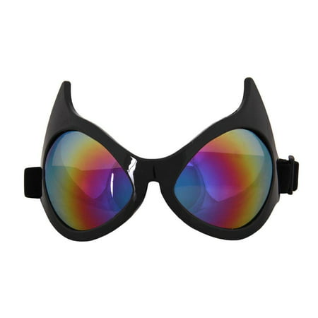 Cat Eye Costume Goggles Adult: Rainbow Lens One Size
