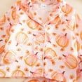 thumbnail image 6 of mgoYE Toddler Baby Girl Satin Pajamas Set Silk Halloween Pjs Button Top Long Pants Sleepwear Fall Clothes(Pink,12-18 Months), 6 of 9