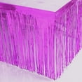 thumbnail image 3 of Falda de mesa de papel de aluminio con flecos metálicos, cortina de mesa de oropel para fiesta de Luau, cumpleaños, aniversario de verano, decoración de mesa navideña Speravity JJ15657-03, 3 of 4