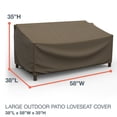 thumbnail image 4 of Budge Large Black and Tan Patio Loveseat Cover, StormBlock™ Hillside, 4 of 9