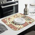 thumbnail image 3 of Pioneer Flower Floral Print Pattern Dish Drying Mat for Kitchen 1 Pack, Ultra Absorbent Microfiber Dishes Drainer Mats,16"x18", 3 of 6