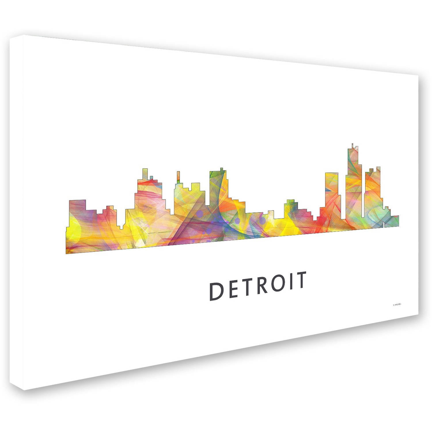 Trademark Fine Art 'Detroit Michigan Skyline WB-1' Canvas Art by Marlene Watson
