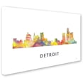 thumbnail image 2 of Trademark Fine Art 'Detroit Michigan Skyline WB-1' Canvas Art by Marlene Watson, 2 of 3