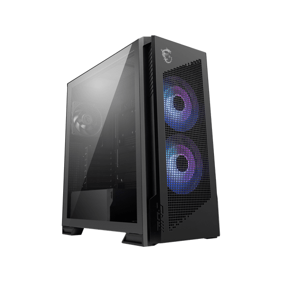 MSI MPG Velox 300R Airflow PZ - Mid-Tower Gaming PC Case - Tempered Glass Side Panel - 2 x 160 mm Dual Layer Blades Fans - Liquid Cooling Support up to 360mm Radiator - Mesh Panel for Airflow