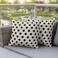thumbnail image 5 of Pack of 2 Outdoor Pillow Covers 16x16 Inch Waterproof Wave Point Black Throw Pillow Covers,Decorative Couch Pillow Shams Protectors Modern Minimalist Geometric on Linen Patio Cushion Pillowcases, 5 of 8